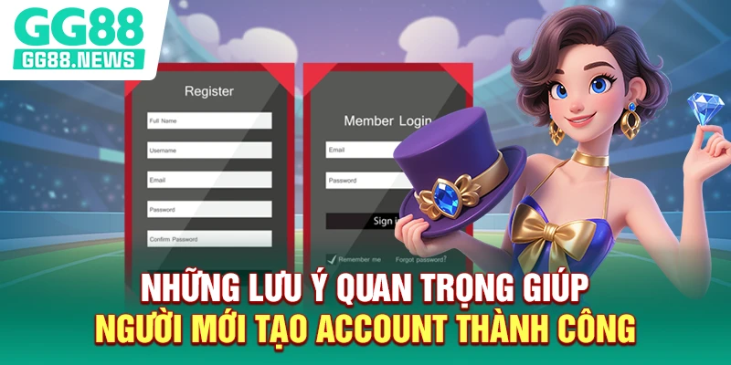 Những lưu ý quan trọng giúp người mới tạo account thành công